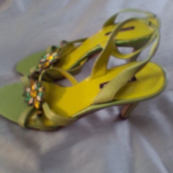 Rampage Lime Green Strappy Heels - Picture 2 of 4